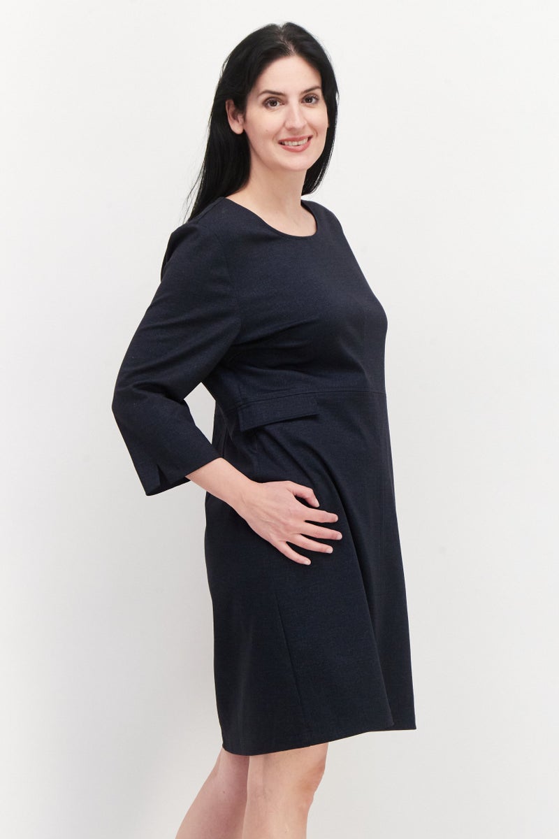 Zero Women Chambray Midi Dress, Navy - Image 2